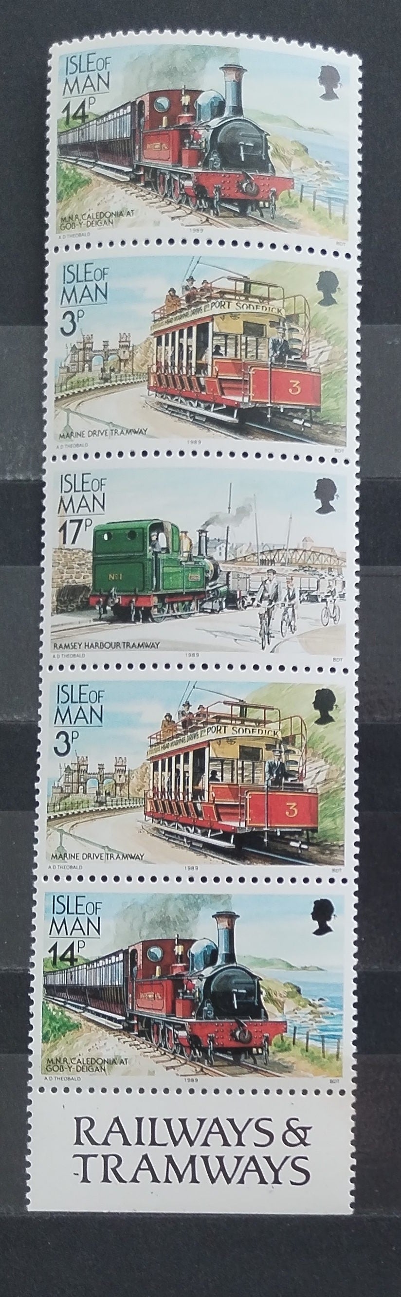 Ostrov Man 1989 Dotisky, Vlaky a parní lokomotivy