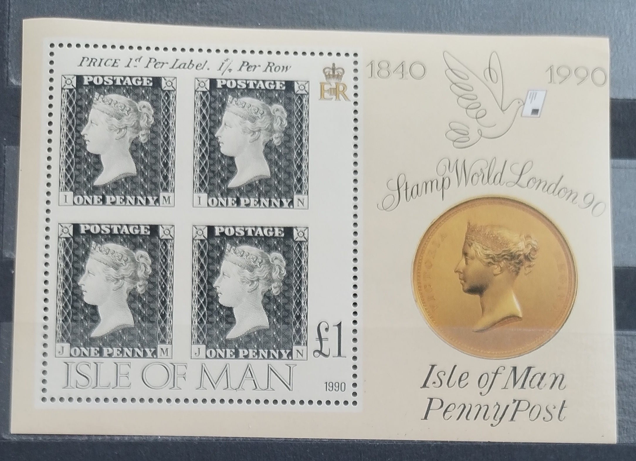 Ostrov Man 1990 Výročí známky Penny Black
