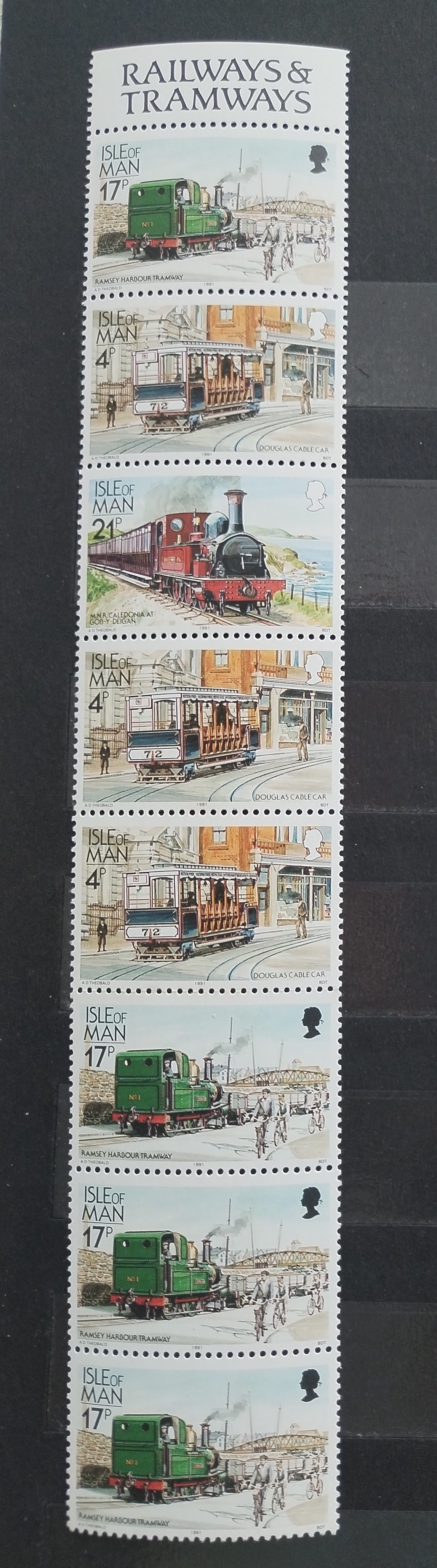 Ostrov Man 1991 Dotisky, Parní vlaky, Tramvaje