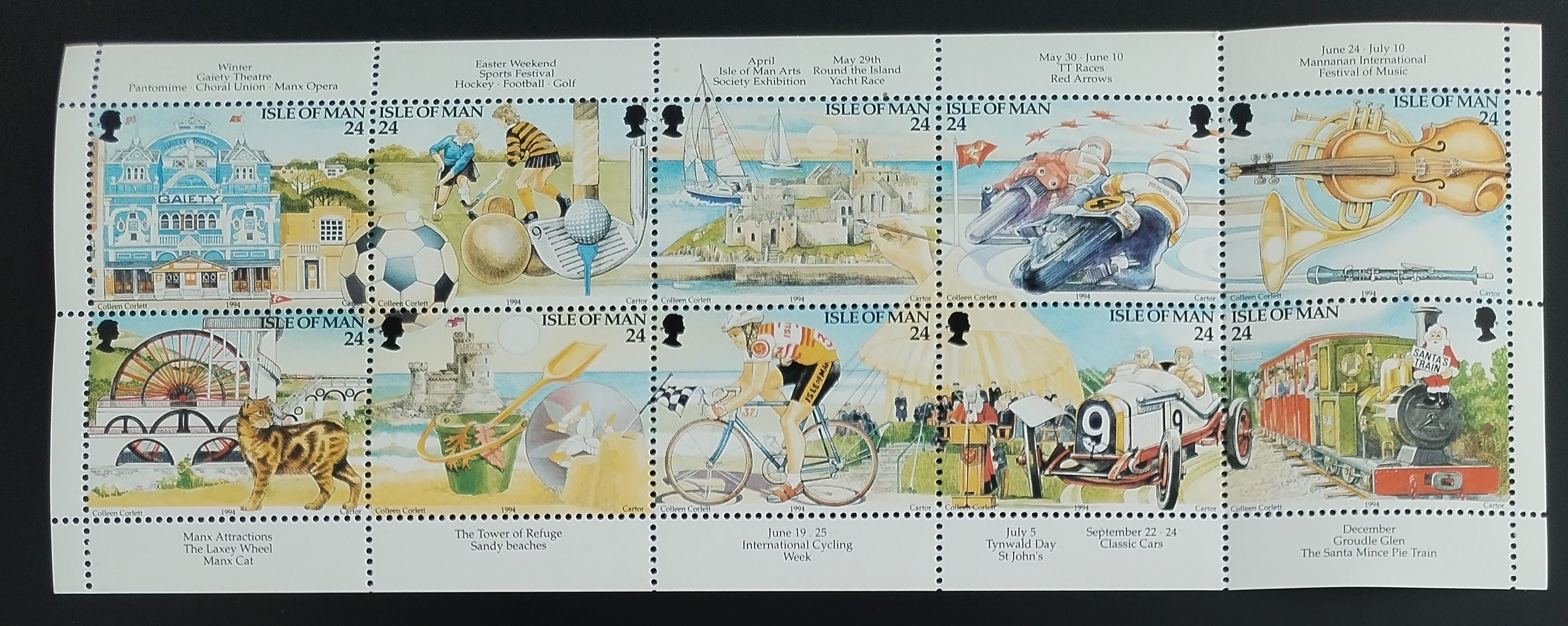 Ostrov Man 1994 9€ Turismus, Sport a vlaky, Lodě, Kočky