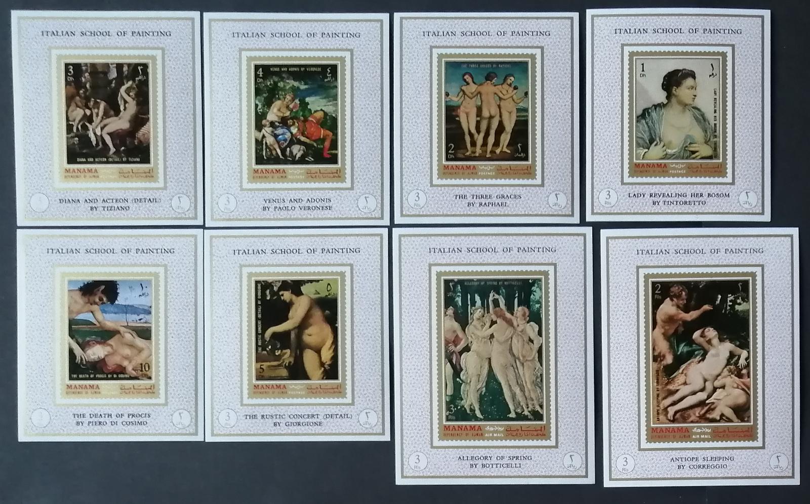 Manama 1971 Mi.646-3B 32€ Italští mistři a umění, Tizian DELUXE