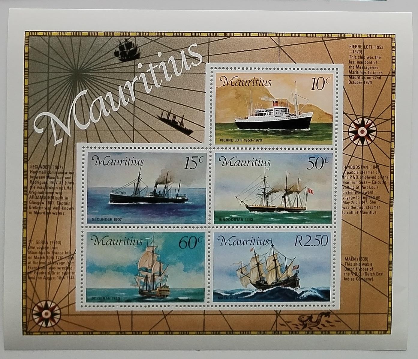 Mauricius 1976 Bl.4 16€ Historické poštovní lodě a plachetnice