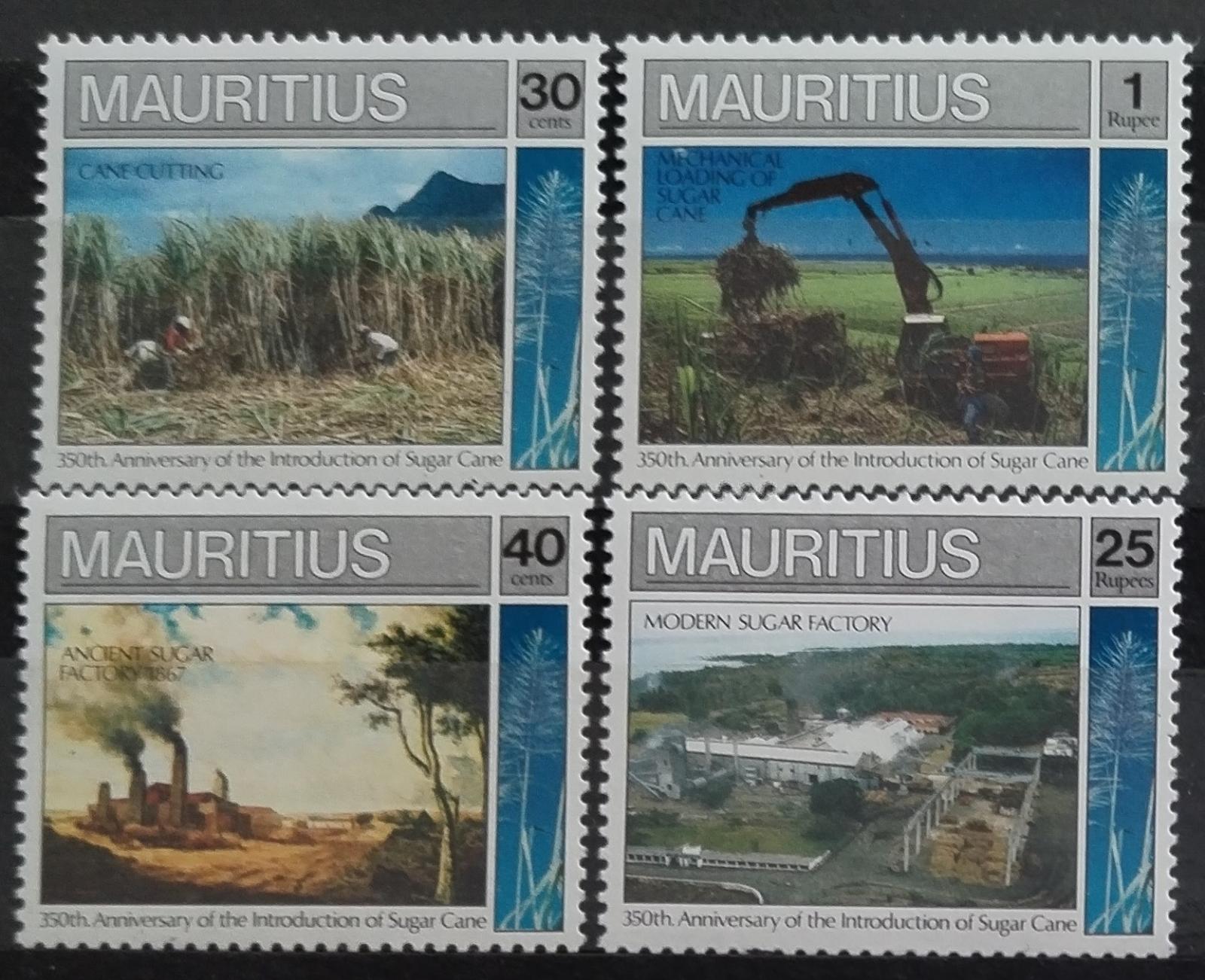 Mauricius 1990 Výročí produkce cukru na ostrově, Zemědělství a třtina