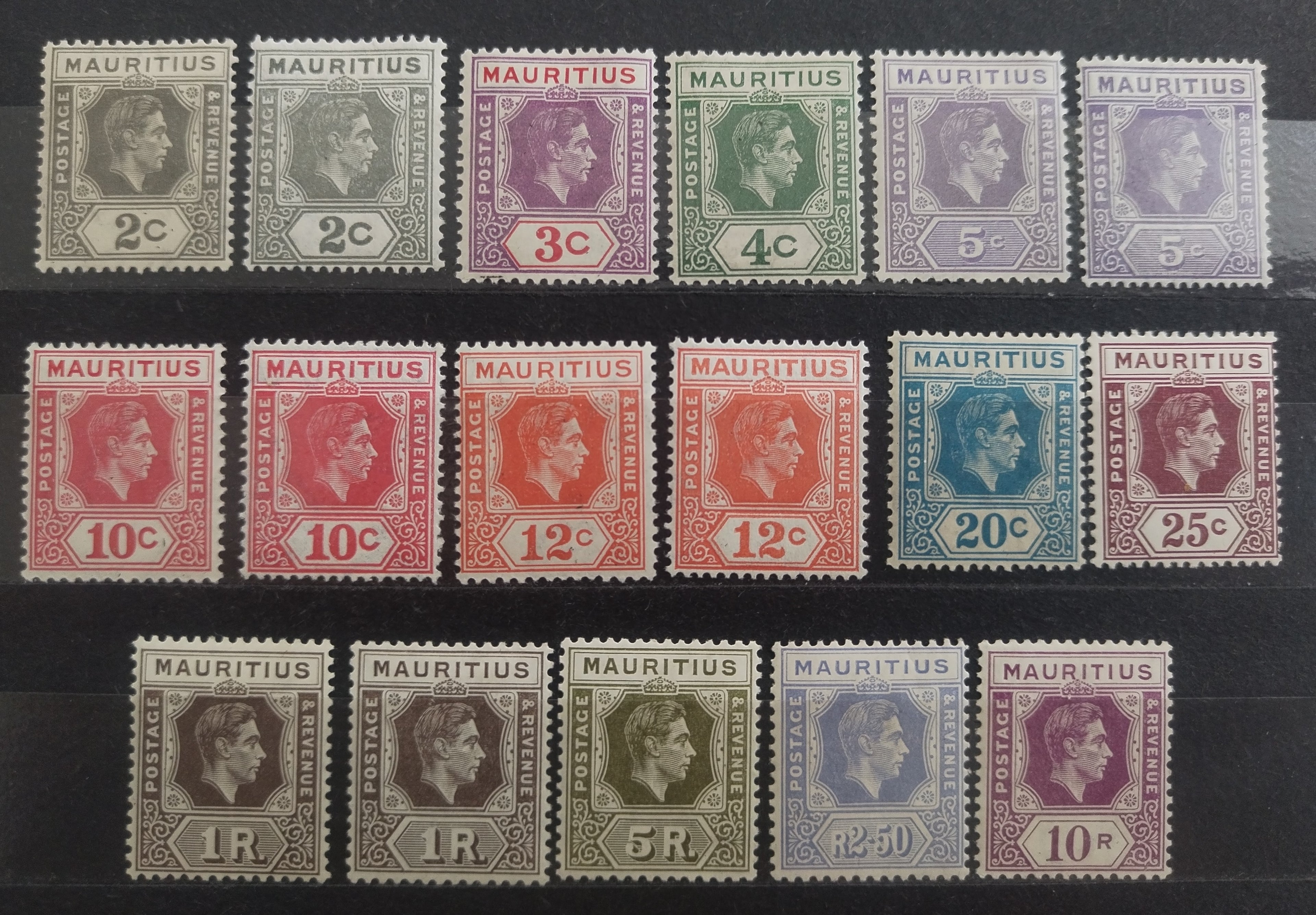 Mauritius 1938-48 +£330 Definitive with perforations