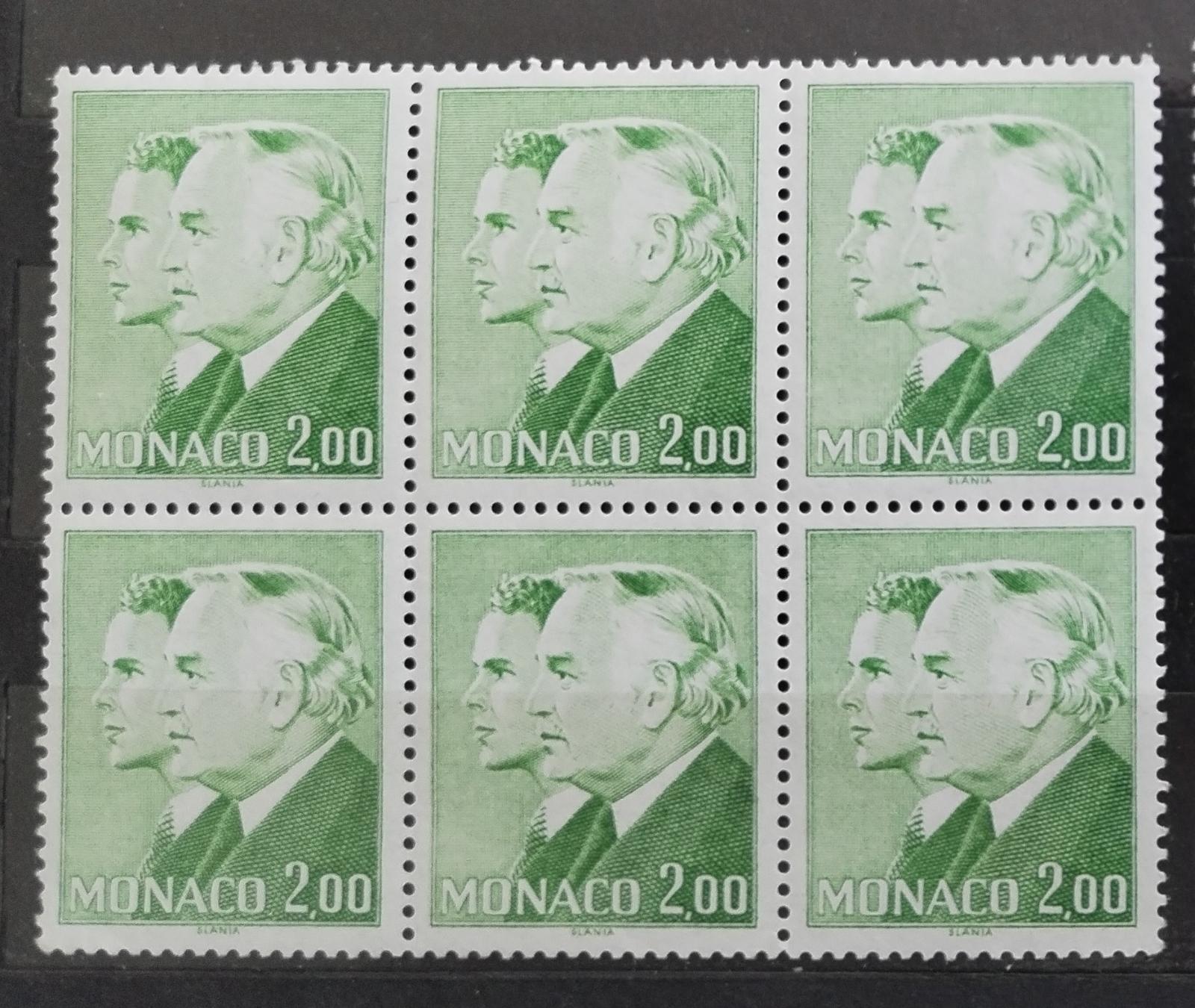 Monako 1982 šestiblok dané hodnoty, princ Rainier a Albert