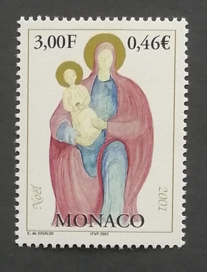 Monako 2001 Mi.2570 1,2€ Vánoce, madonna