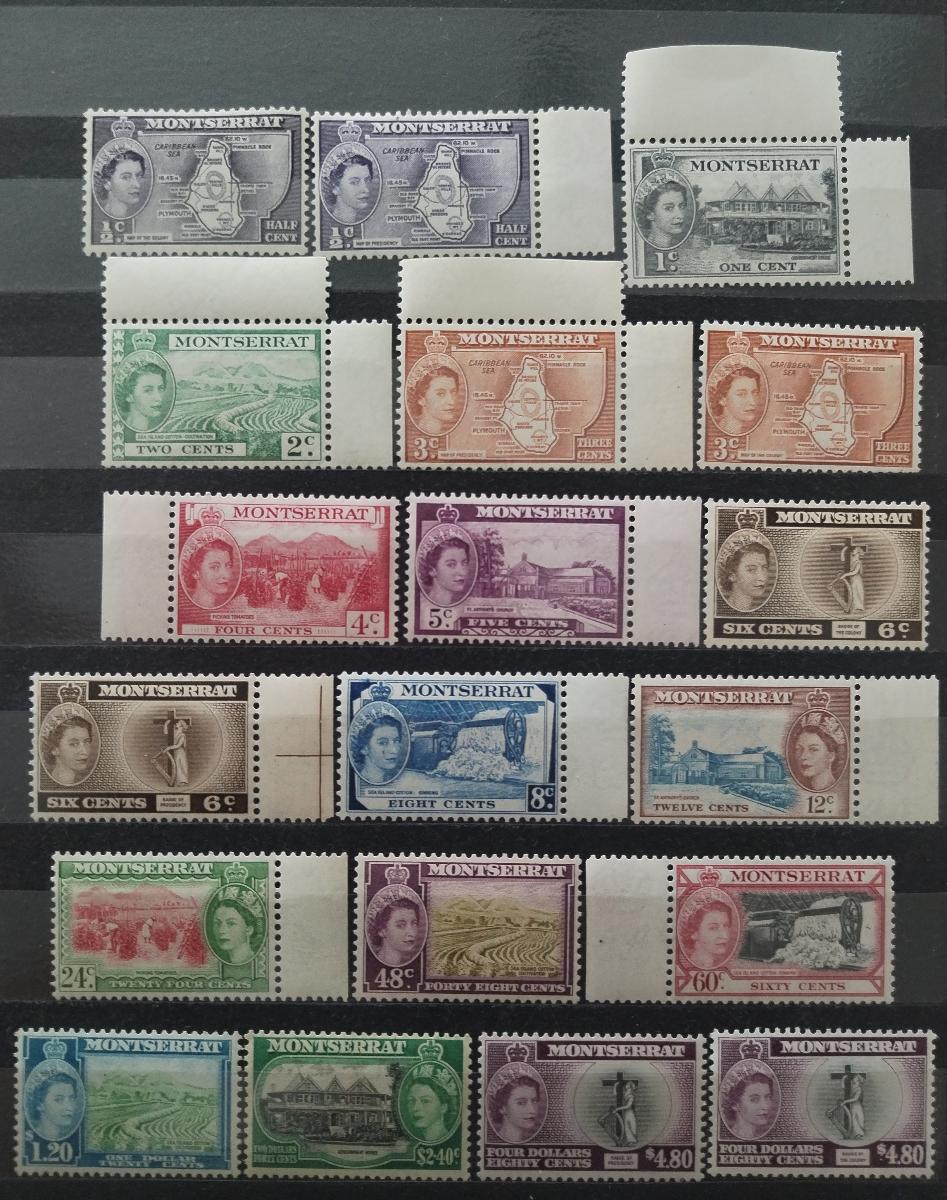 Montserrat 1953 115£ Definitiva Alžběty II. s dotisky "PRESIDENCY"