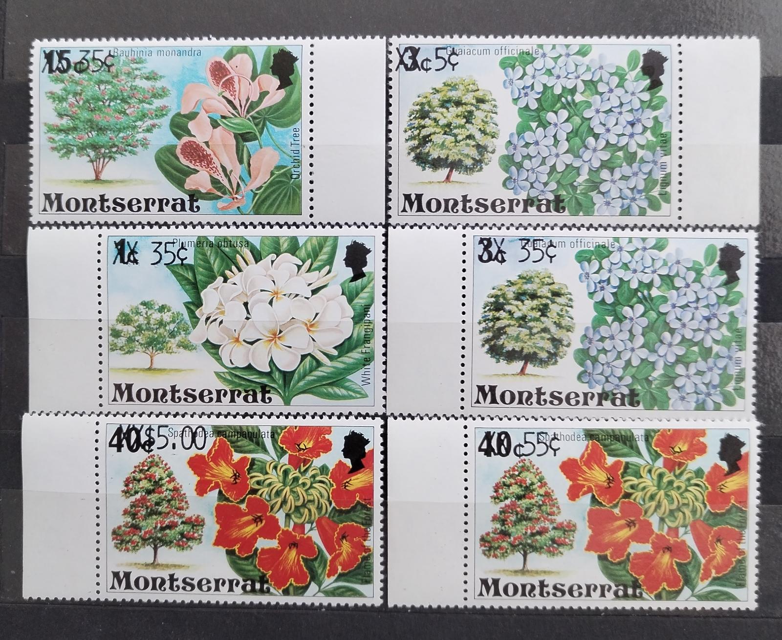 Montserrat 1980 Přetisky definitivy, Kvetoucí stromy a flora