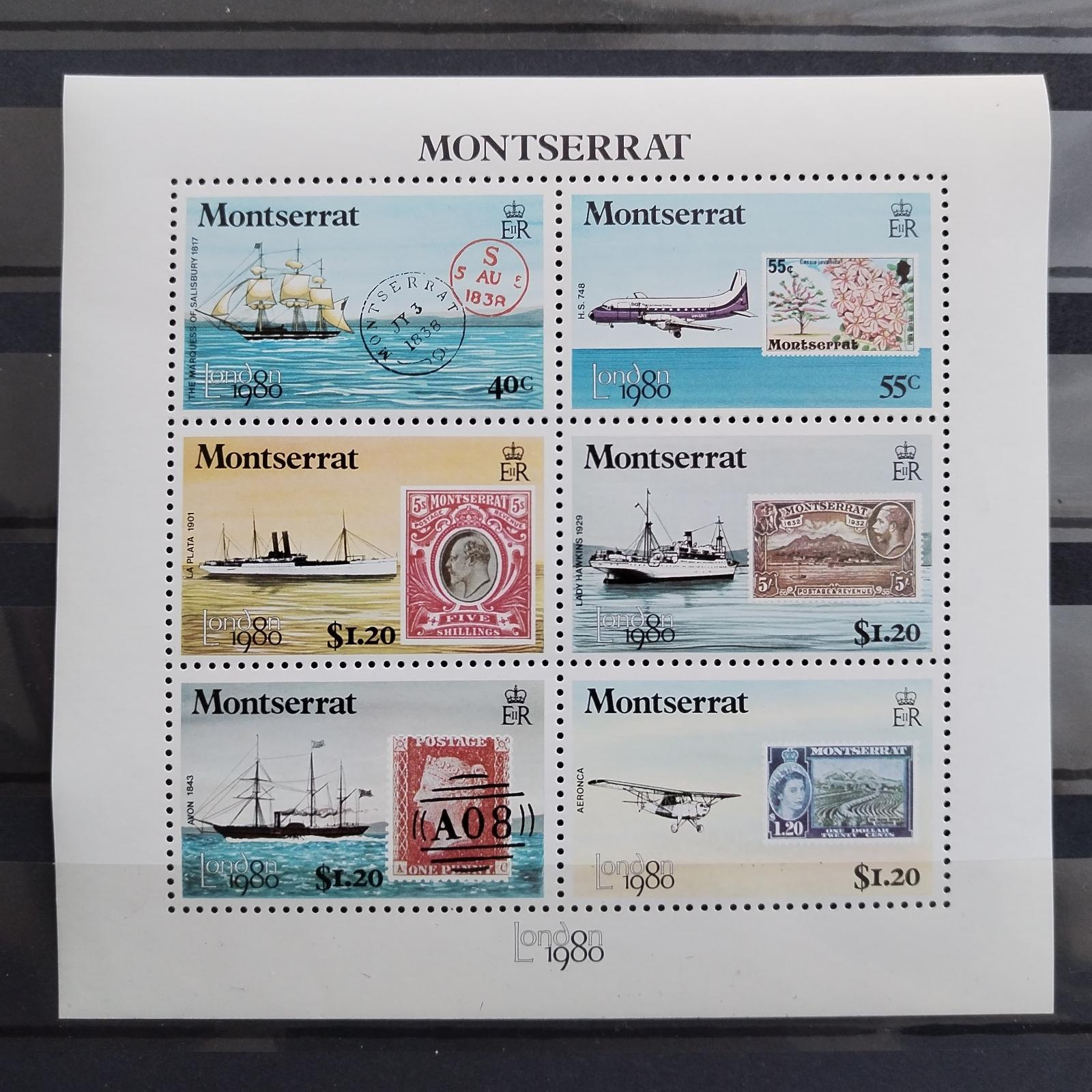 Montserrat 1980 Výstava LONDON a poštovní lodě, Známky
