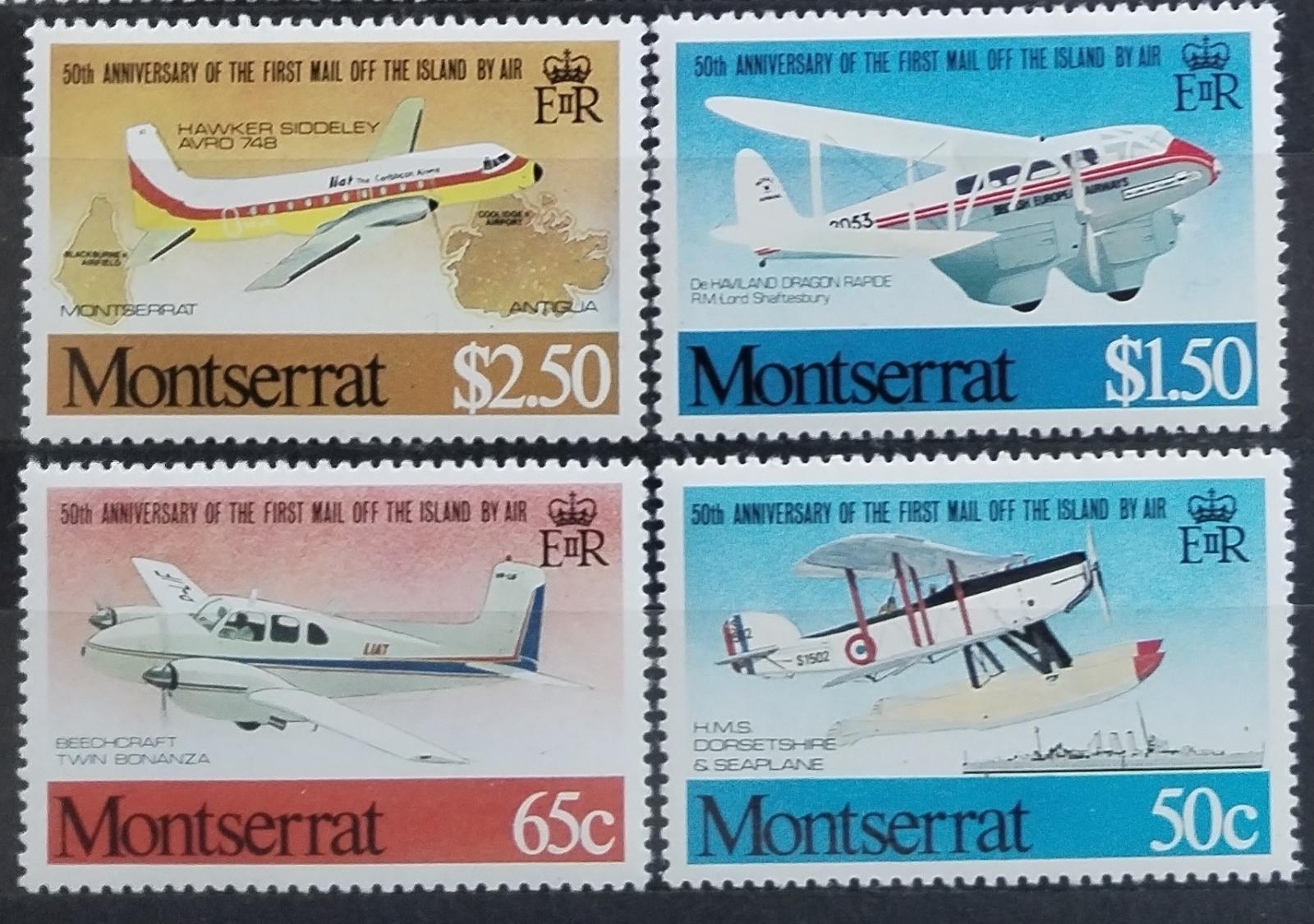 Montserrat 1981 Výročí letecké pošty na ostrově, Letadla 45Kč