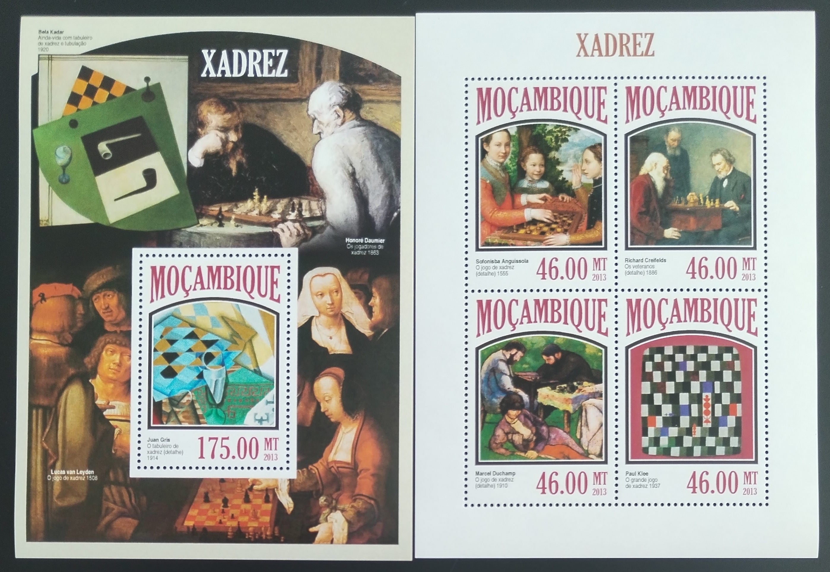 Mozambik 2013 Šachy v umění