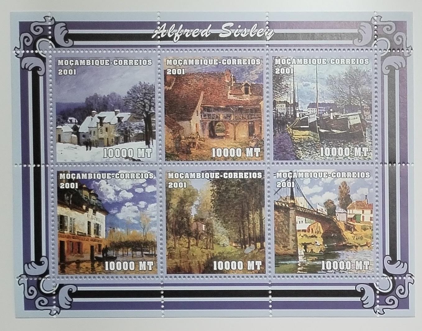 Mozambik 2001 Alfred Sisley a jeho umění, obrazy