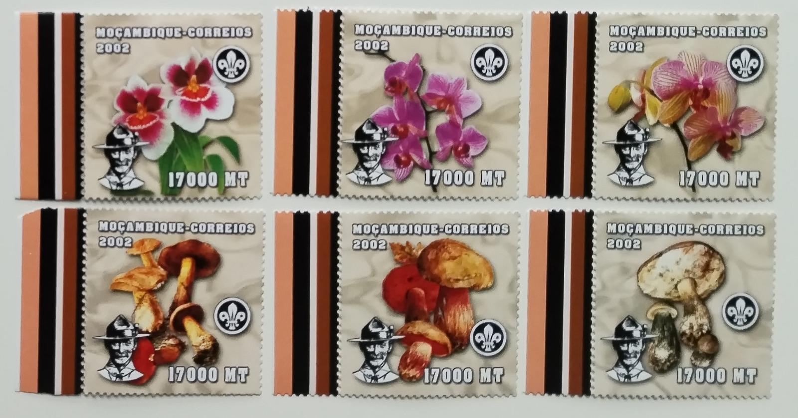 Mozambik 2002 12,5€ Skautské Jamboree, Houby a orchideje