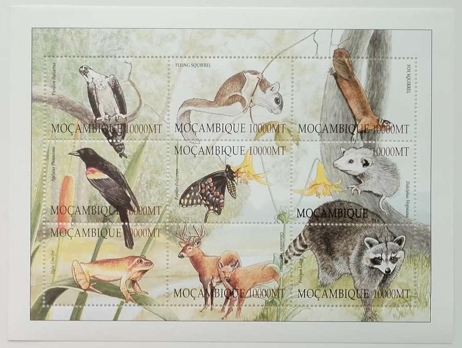 Mozambik 2002 7€ Fauna afriky, Opice a ptáci