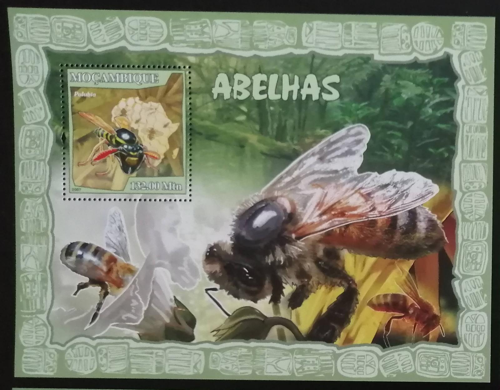 Mozambik 2007 Bl.215 10€ - Včely a vosy, medonosný hmyz, fauna