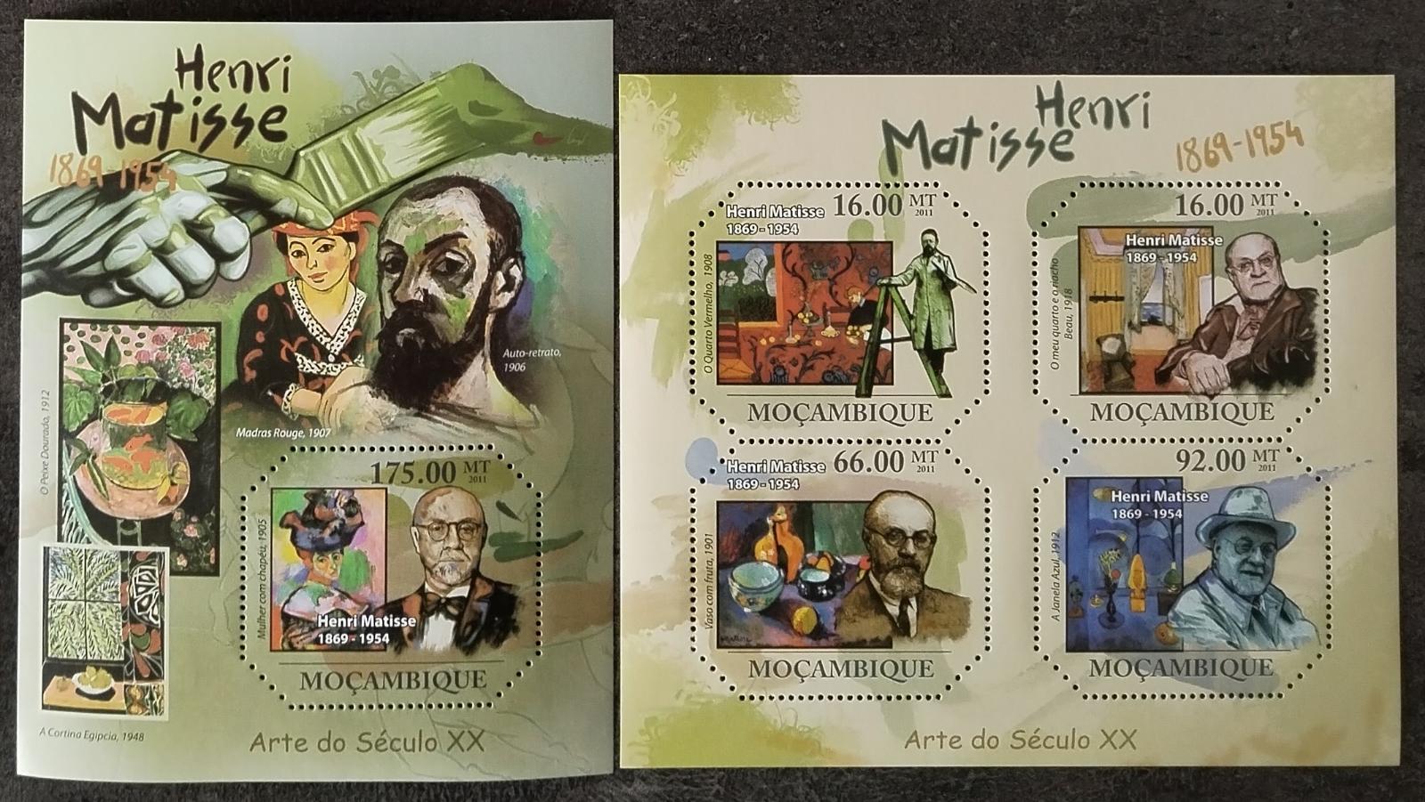 Mozambik 2011 ∼20€ Henri Matisse a jeho umění, Obrazy