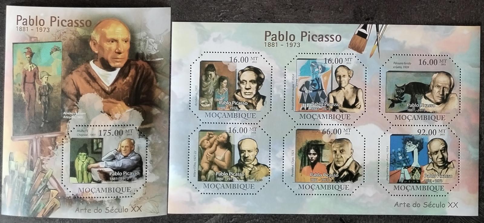 Mozambik 2011 ∼20€ Pablo Picasso a jeho umění, Obrazy