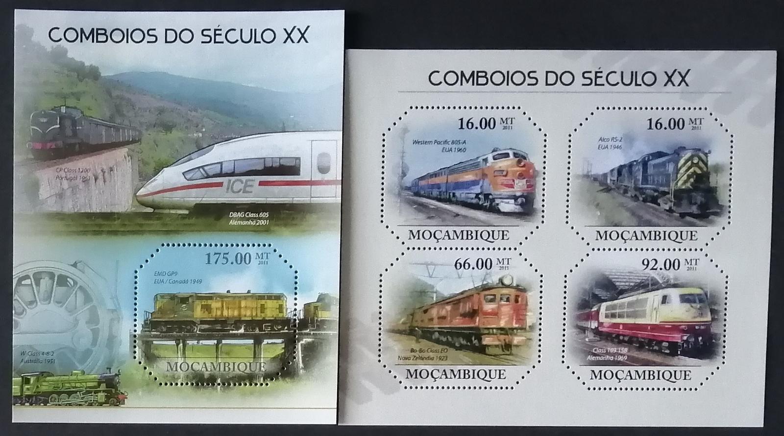 Mozambik 2011 21€ Vlaky a lokomotivy 20. století, Western Pacific