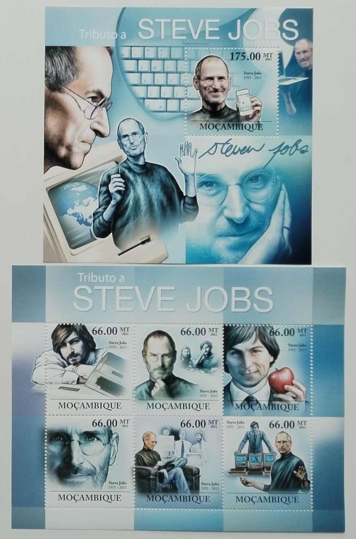 Mozambik 2011 33€ Smrti Stevea Jobse, zakladatel Apple