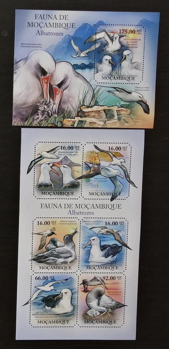Mozambik 2011 Mi.4896-1+Bl.502 22€ Fauna Mozambiku - albatros, ptáci