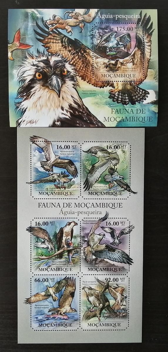 Mozambik 2011 Mi.4917-2+Bl.505 22€ Fauna Mozambiku - orlovec, ptáci