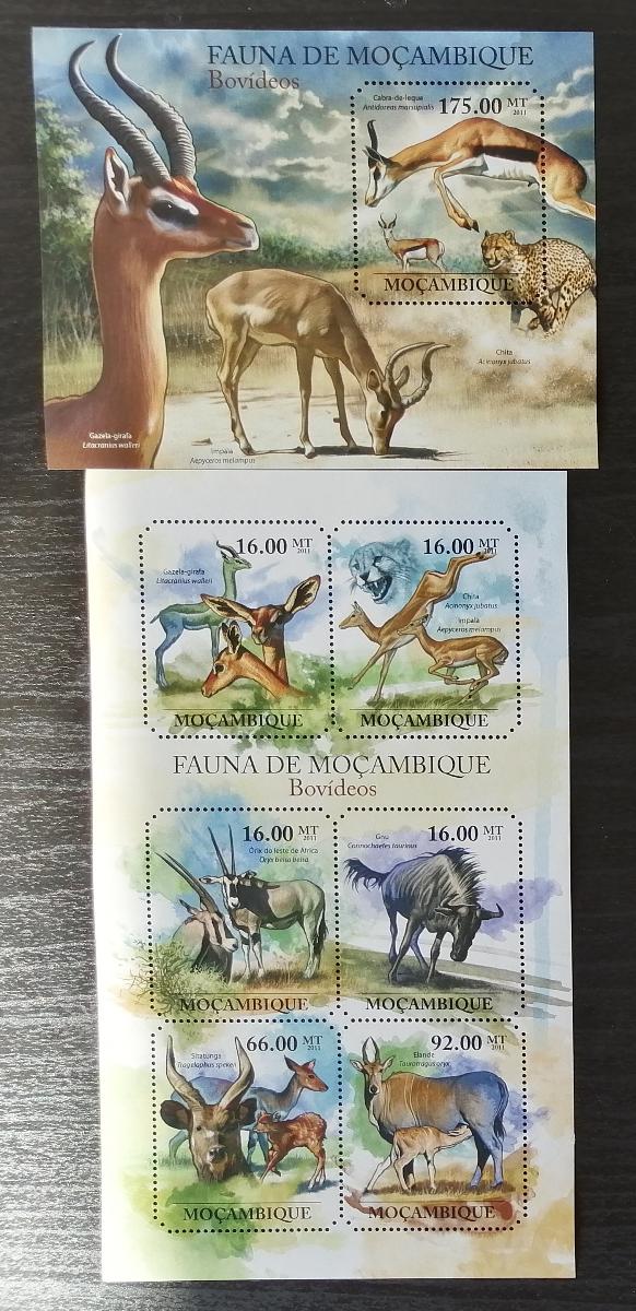 Mozambik 2011 Mi.4952-7+Bl.510 22€ Fauna Mozambiku - antilopy