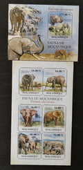 Mozambik 2011 Mi.4987-2+Bl.515 22€ Fauna Mozambiku - sloni afričtí