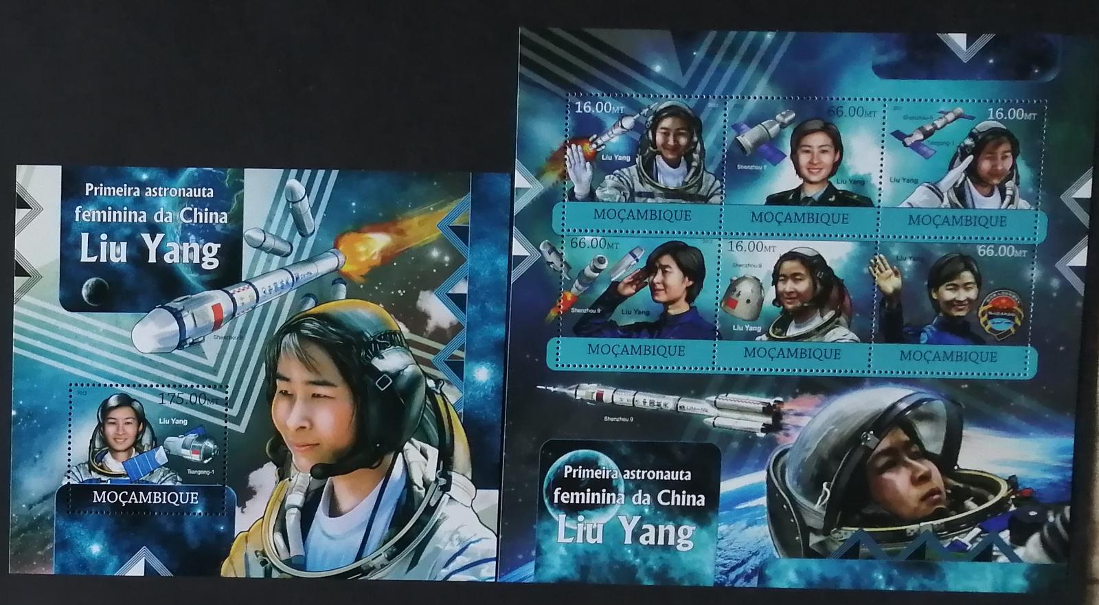 Mozambik 2012 Mi.5986-1+Bl.664 24€ Liu Yang, čínská astronautka,vesmír