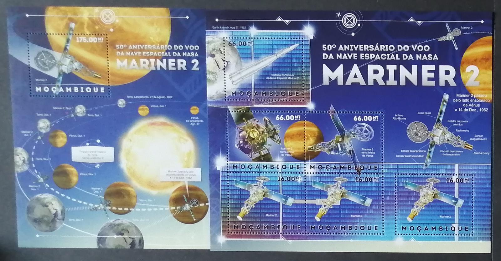 Mozambik 2012 Mi.6174-9+Bl.692 24€ 50 let družice Mariner 2, vesmír