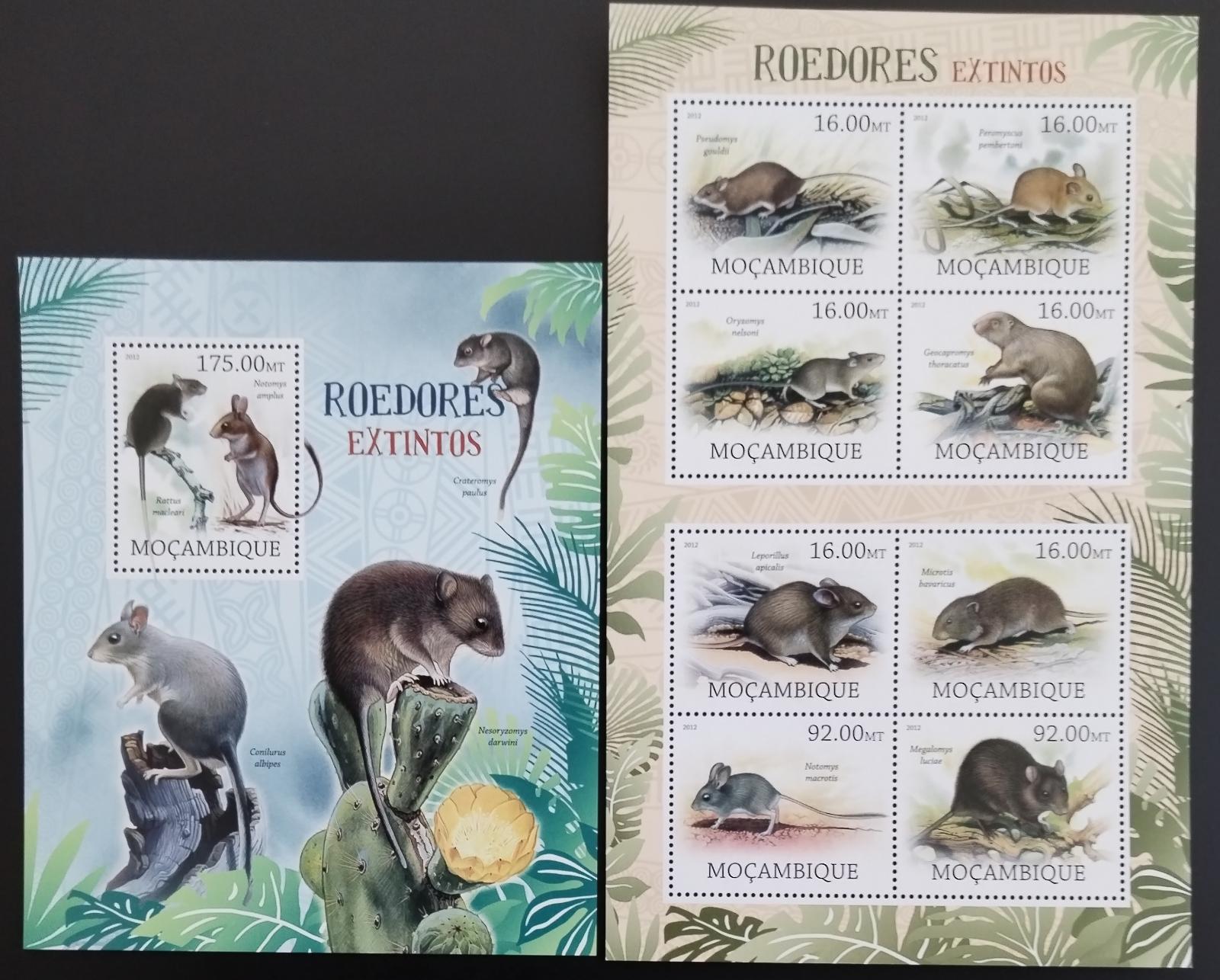 Mozambik 2012 Vyhynulé druhy fauny, Myši a hlodavci