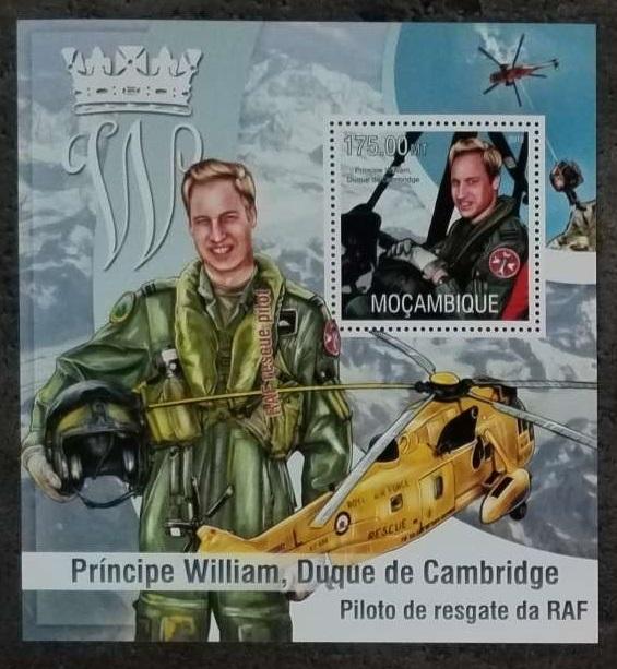Mozambik 2013 10€ Princ William a jeho kariéra v RAF, Vrtulníky