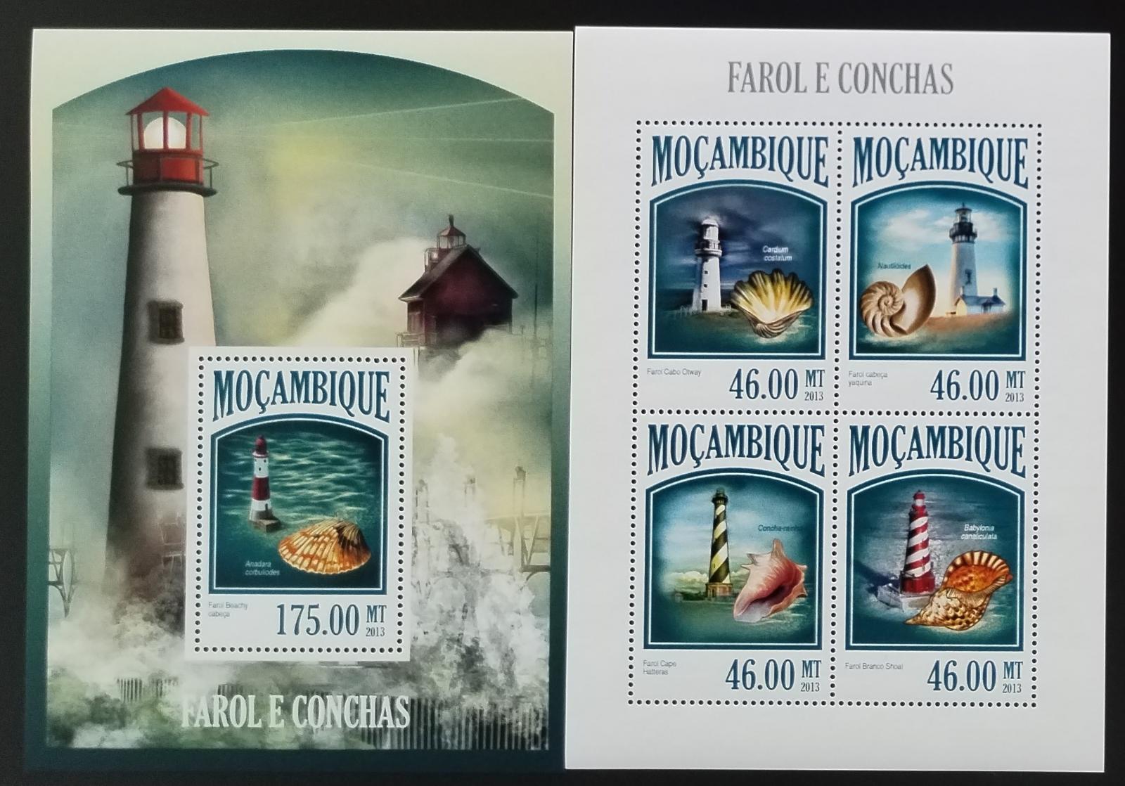 Mozambik 2013 Majáky a mušle, Škeble a pobřežní stavby
