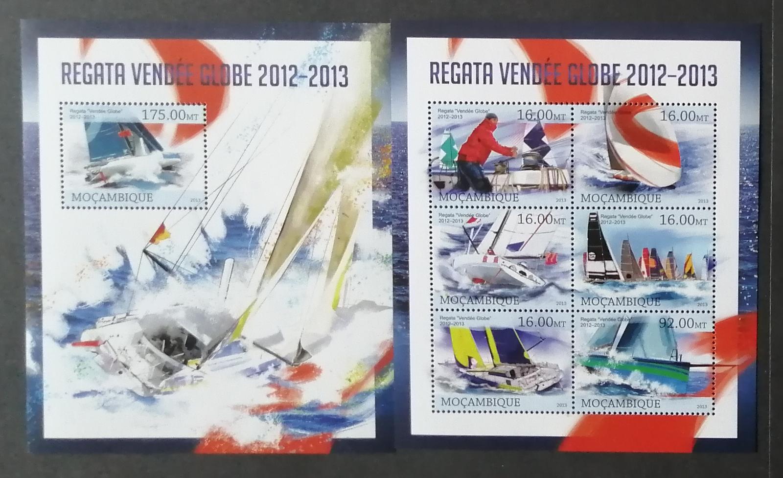 Mozambik 2013 Mi.6490-5+Bl.746 20€ Závody jachet, regata, plachetnice