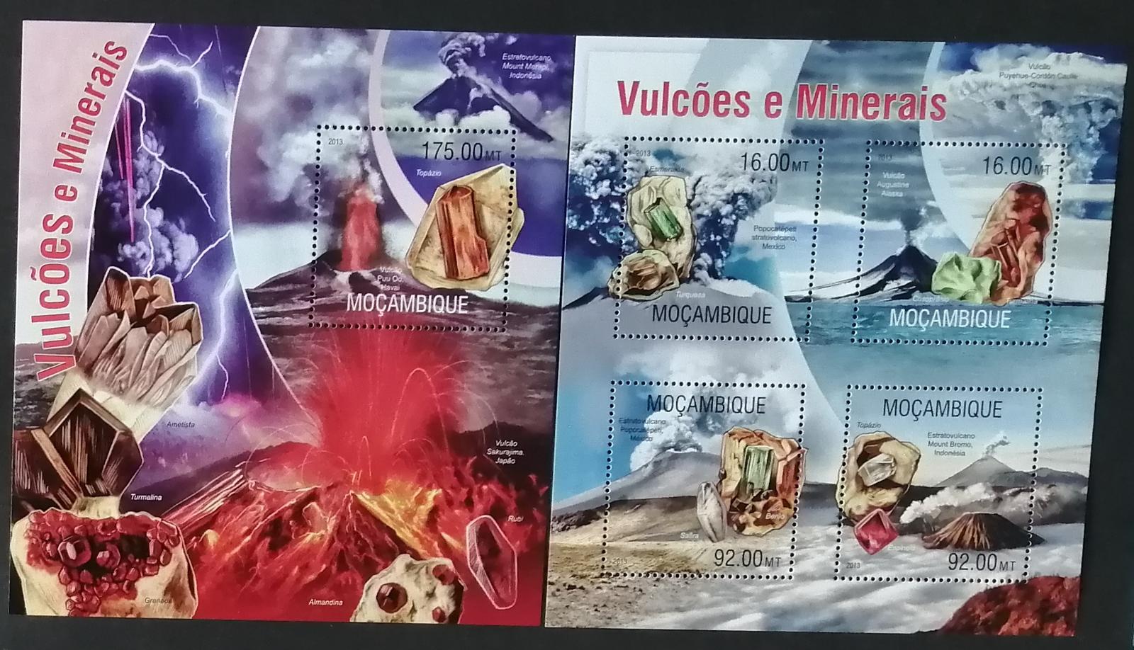Mozambik 2013 Mi.6637-0+Bl.767 23€ Minerály a sopky, vulkány