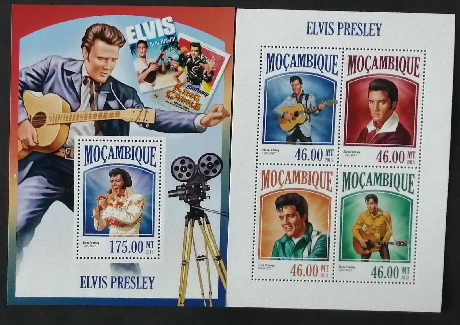 Mozambik 2013 Mi.6917-0+Bl.823 21€ Elvis Presley a jeho hudba