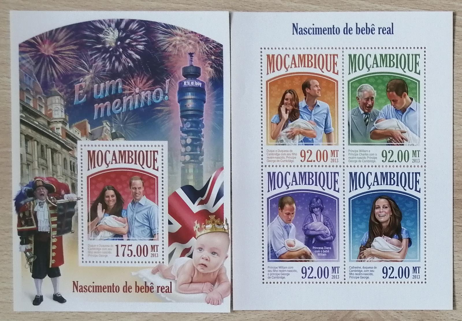 Mozambik 2013 Mi.6937-0+Bl.827 32€ Narození prince George, Will a Kate