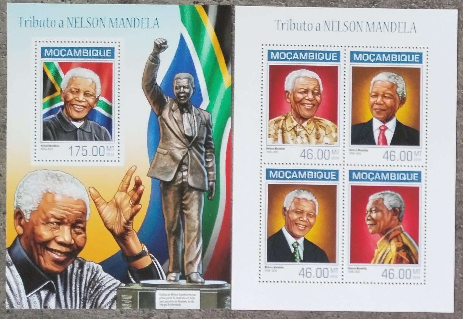 Mozambik 2014 20€ Nelson Mandela a osobnosti afriky, Vlajky