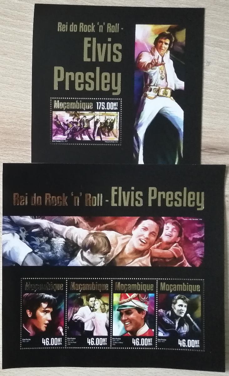 Mozambik 2014 Mi.7480-3+Bl.936 20€ Pocta Elvis Presleymu, zpěvák