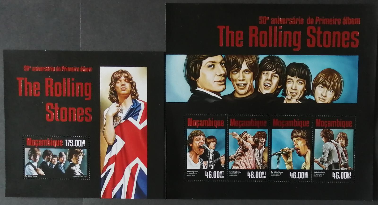 Mozambik 2014 Mi.7485-8+Bl.937 20€ 50 let alba Rolling Stones, hudba