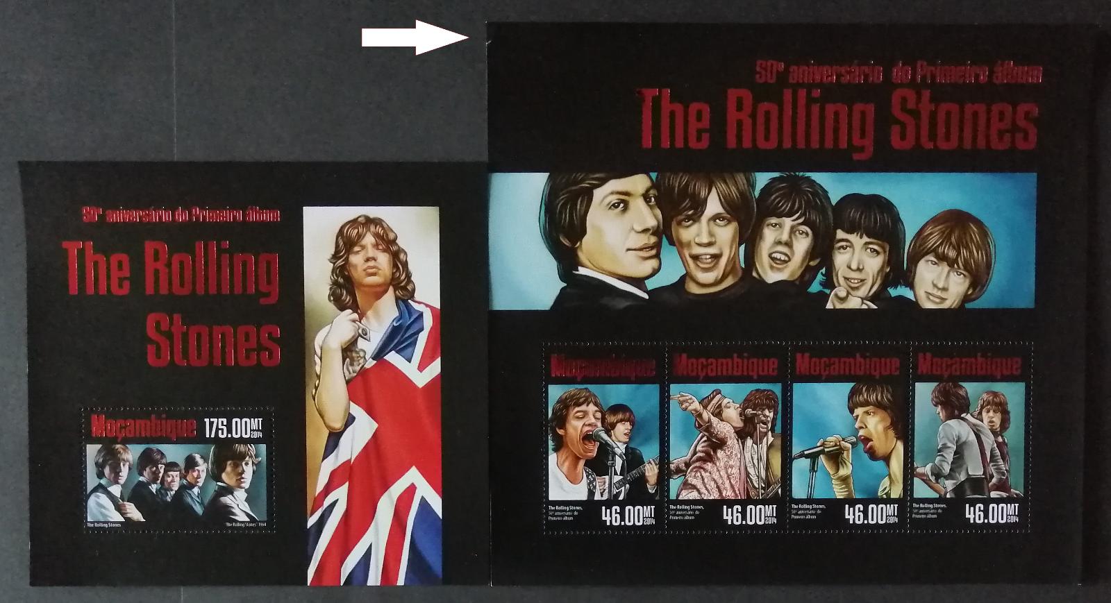 Mozambik 2014 Mi.7485-8+Bl.937 20€ 50 let alba Rolling Stones, !popis!