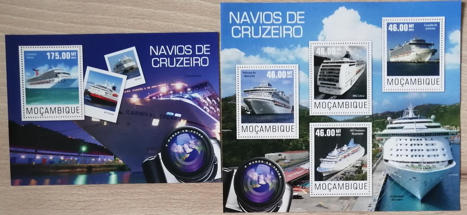 Mozambik 2014 Mi.7645-8+Bl.969 20€ Výletní lodě
