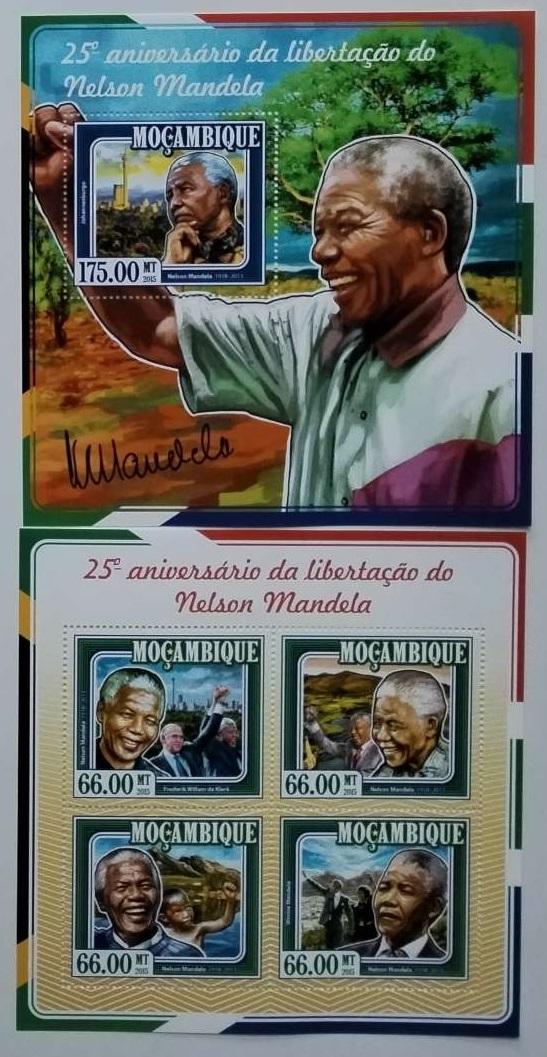 Mozambik 2015 25€ 25 let svobody Nelsona Mandely, politik JAR