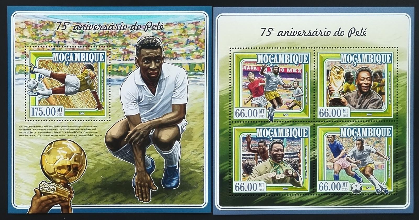 Mozambik 2015 Fotbalová legenda Pelé a jeho život, Sport
