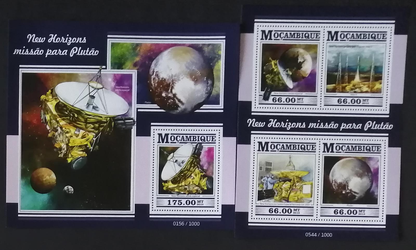 Mozambik 2015 Mi.8084-7+Bl.1057 25€ Sonda New Horizon na Plutu, vesmír