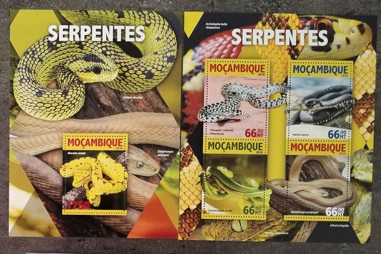 Mozambik 2016 25€ Plazi, exotičtí hadi Afriky