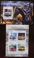 Mozambik 2016 Mi.8639-2+Bl.1168 42€ Speciální doprava, hasiči, policie