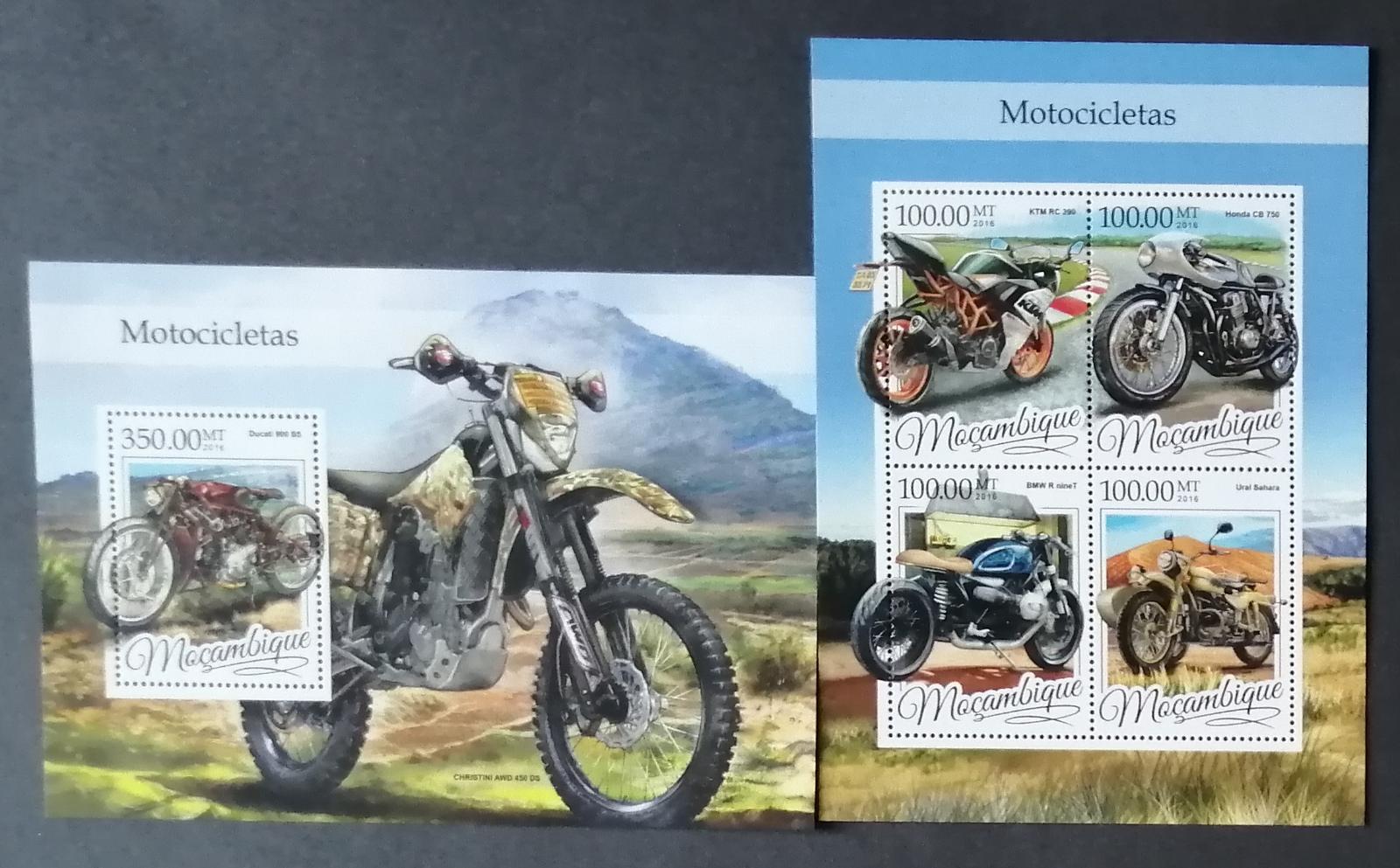 Mozambik 2016 Mi.8644-7+Bl.1169 42€ Motorky a motocykly