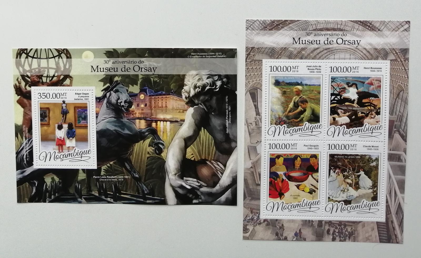 Mozambik 2016 Mi.8664-7+Bl.1173 42€ - 30 let galerie Orsay, umění