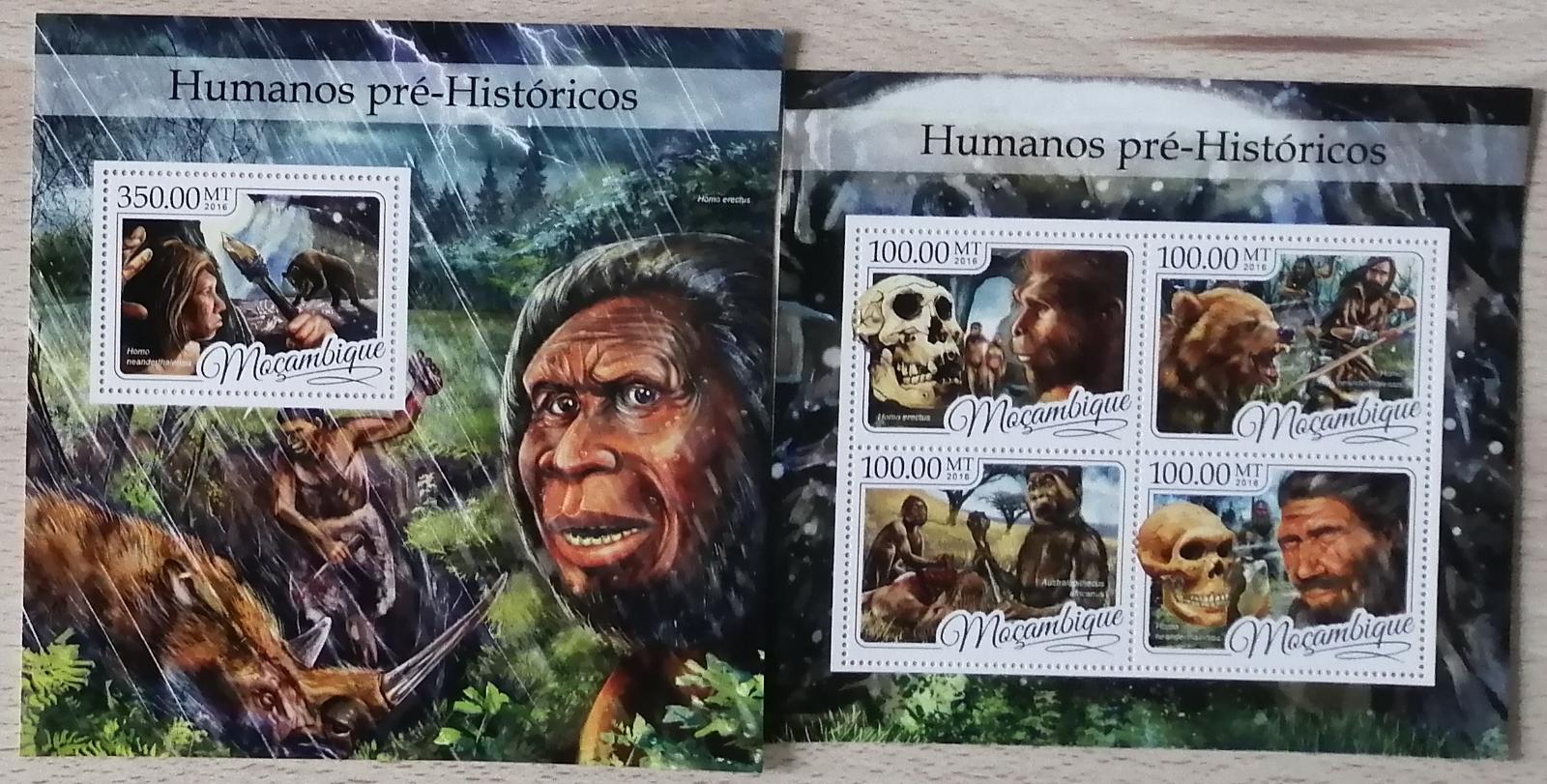 Mozambik 2016 Mi.8779-2+Bl.1196 42€ Pravěcí lidé, předci člověka