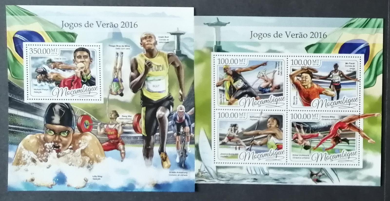 Mozambik 2016 Mi.8864-7+Bl.1213 42€ Olympijské hry Rio, sport